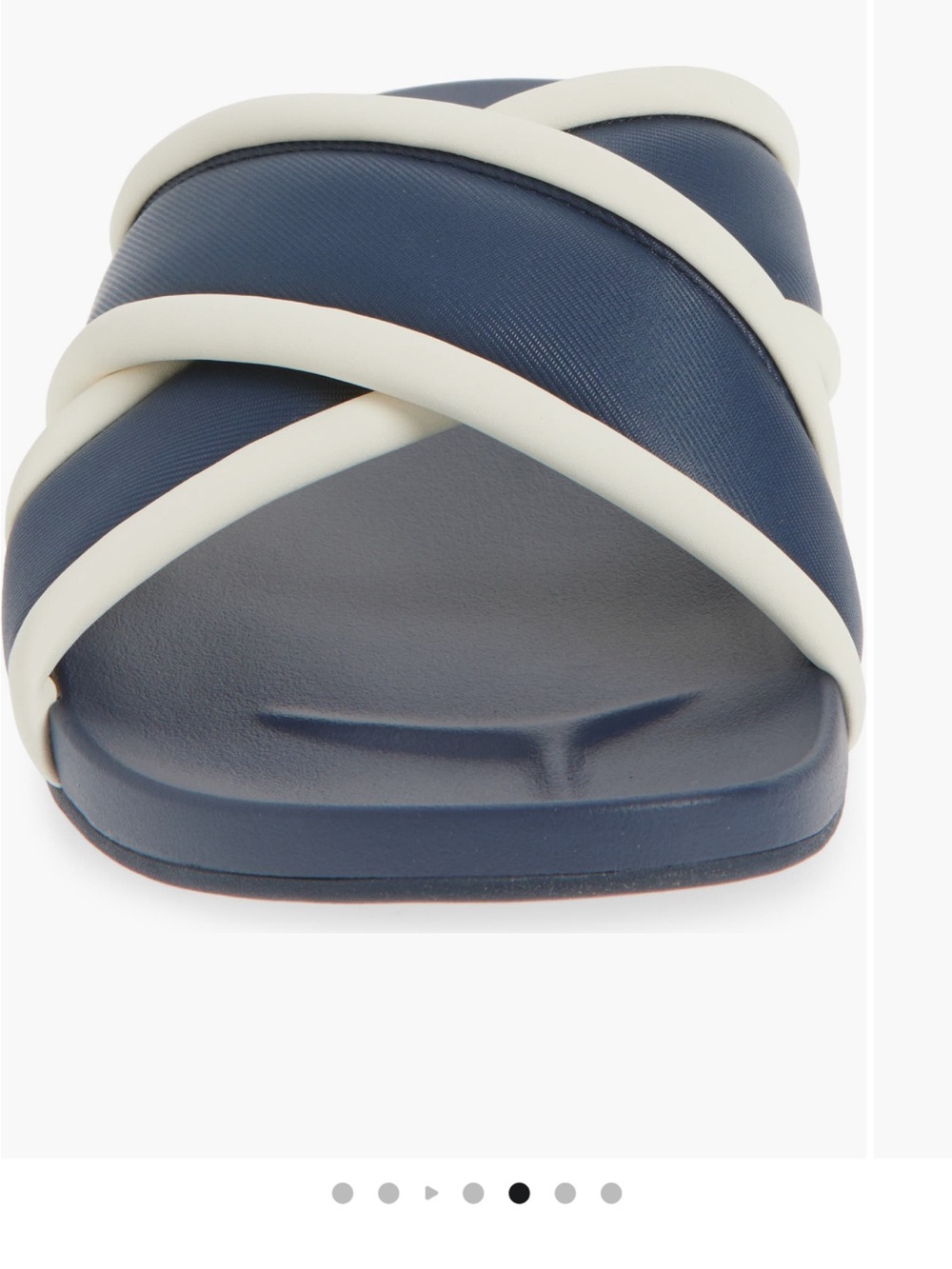 OluKai Ani Navy and white crisscross sandal